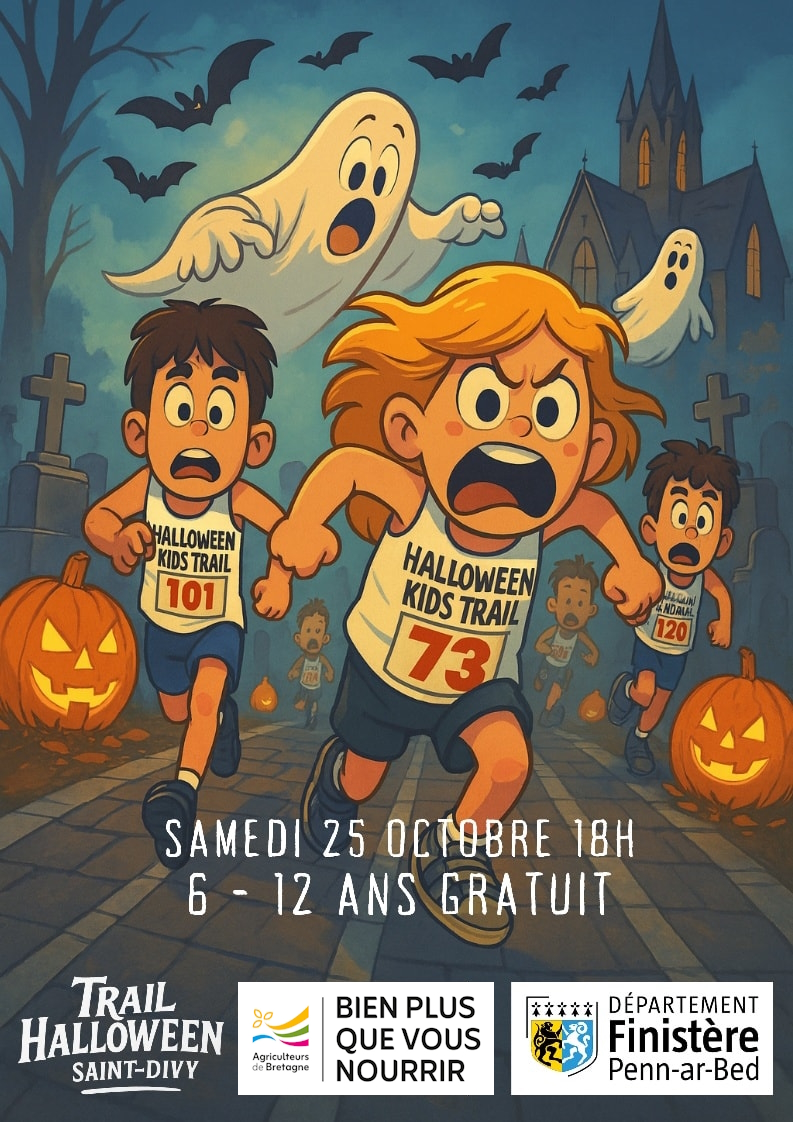 🎃👟 Le Kids Trail d’Halloween est de retour le 25 octobre 👟🎃

Nous avons le plaisir de nous associer une nouvelle fois à Courir à Saint Divy pour la course des petits monstres !