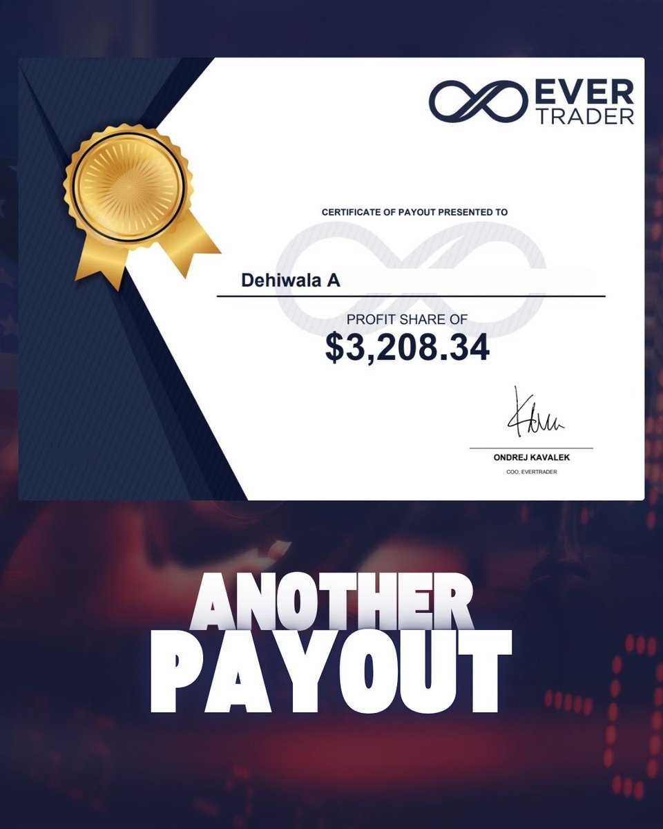 evertradercom's tweet photo. 💸 Another payout on the board!
Trader Dehiwala A just withdrew $3,208.34 from their funded account.
At EverTrader, payouts happen every single week — no delays, no limits.

#EverTrader #PropTrading #TraderLife #Payout #TradingSuccess #FundedTrader https://t.co/bzBpiJjzCe