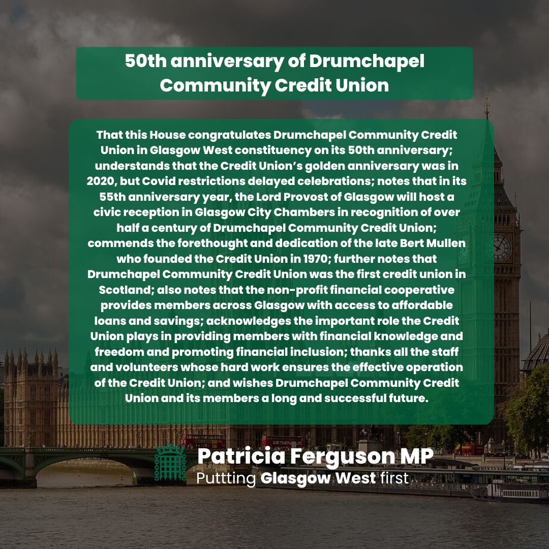 PJFerguson18's tweet image. 🎉Happy Anniversary Drumchapel Credit Union!

It was lovely to attend a recent celebration for it &amp;amp; to present a copy of my parliamentary motion recognising its golden anniversary.

The first Credit Union in Scotland, the organisation has now served the community for 55 years.