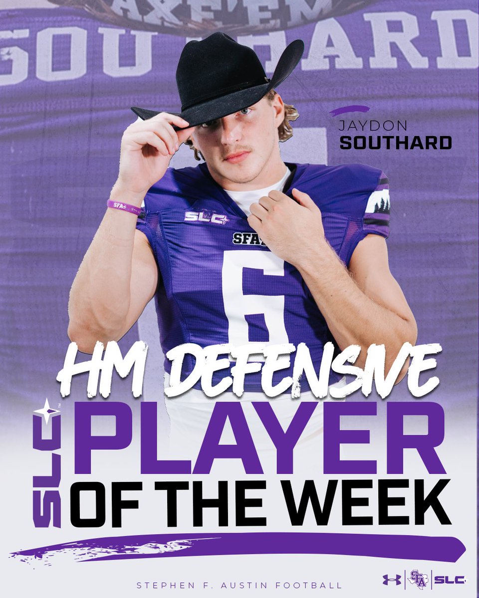 6️⃣ knows how to get to the football. 🪓

<a href="/jsouthard_/">Jaydon Southard</a> grabs SLC HM Defensive Player of the Week honors!

#AxeEm x #EastTexasTough