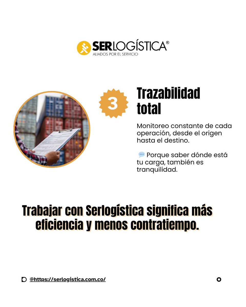 SerlogisticaOTM's tweet image. Trabajar con Serlogística significa más eficiencia y menos contratiempos.
#AliadoEstratégico #LogísticaEficiente #Serlogística