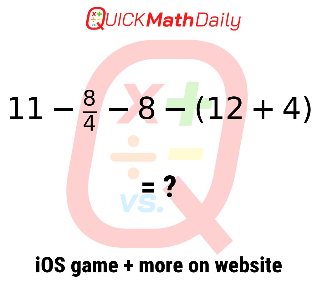 QuickMathDaily's tweet image. 🤔 Solve This Tricky Problem w/o a Calculator‼️ 🧮
Share Your Answer Below!👇