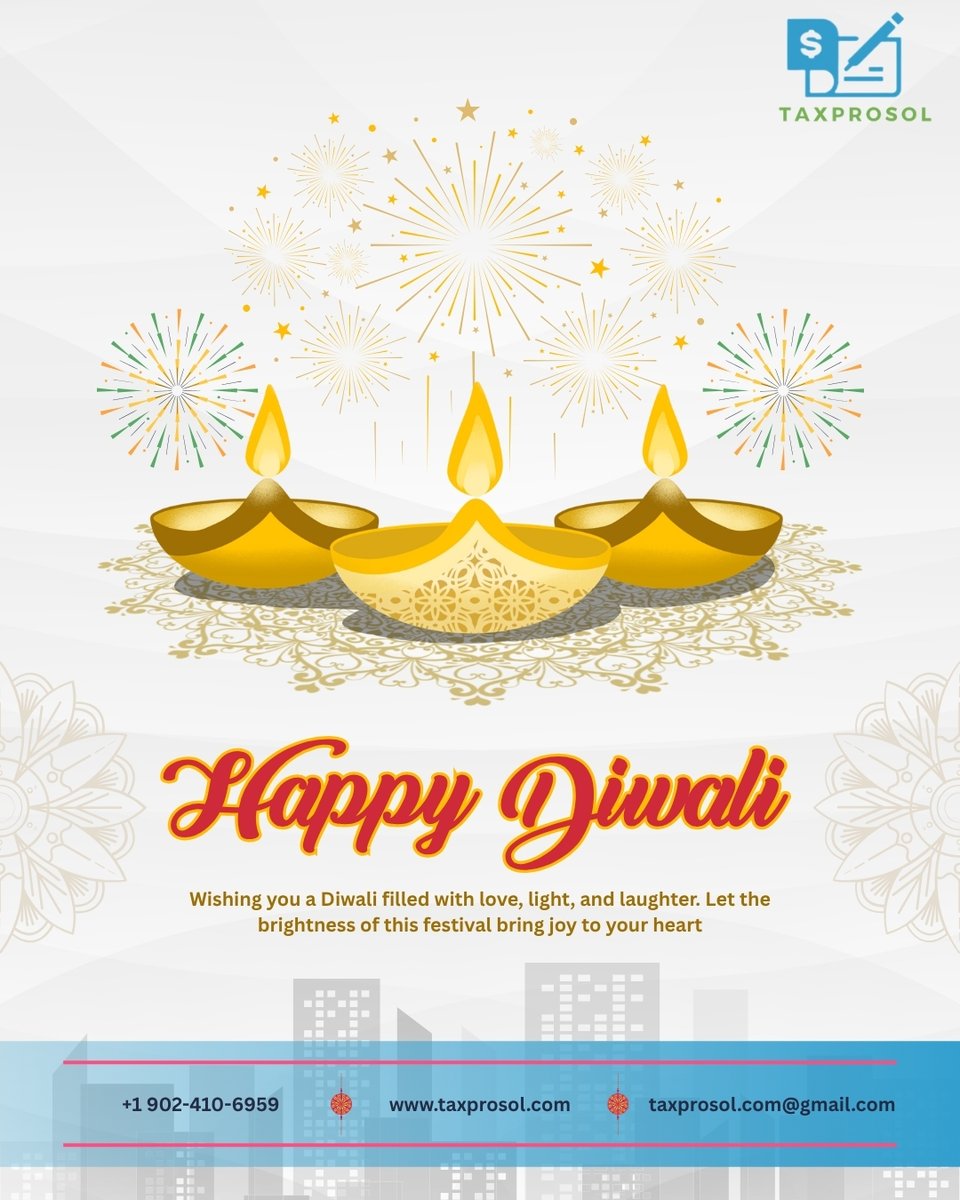 taxprosol's tweet photo. May your Diwali shine as bright as the diyas and bring prosperity all year long!
Warm wishes from your Taxprosol family. 💛
#Diwali2025 #FestivalOfLights #Taxprosol https://t.co/NHTgD1EwGS