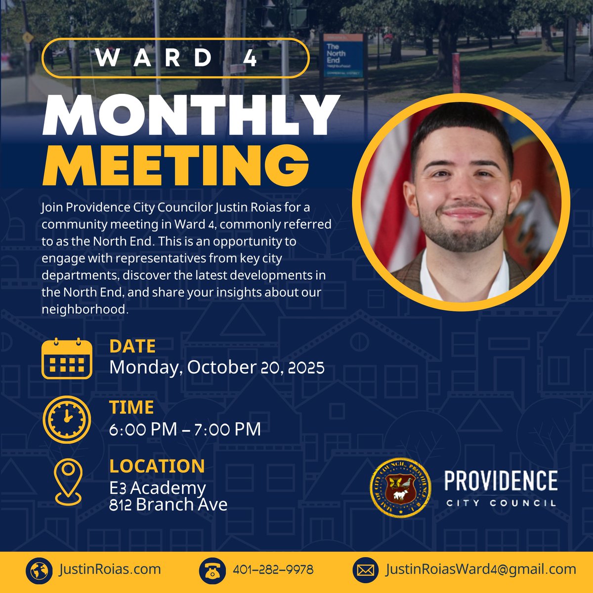Neighbors, just a friendly reminder that our monthly neighborhood meeting is TODAY at 6 PM! Please note that the location has changed — we’ll now be meeting at E3 Academy (812 Branch Ave, Providence, RI 02904) since the DaVinci Center is currently under renovation.

Hope to see