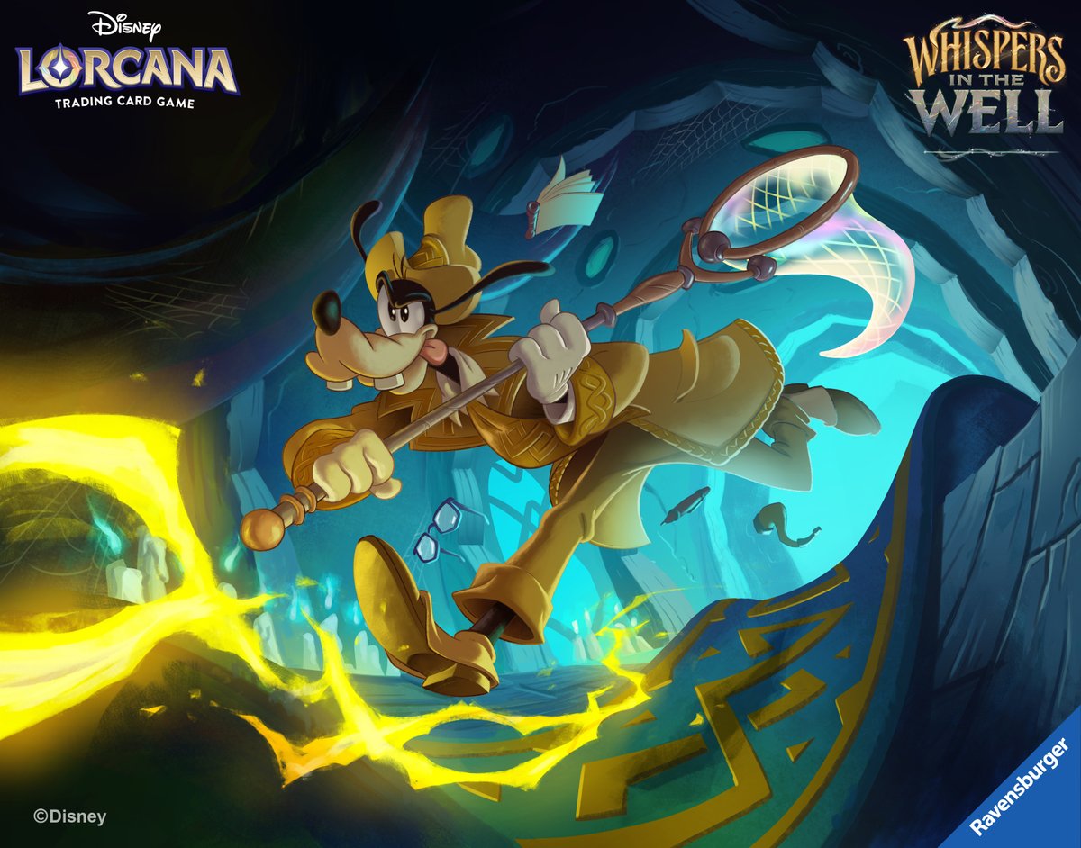 I can announce my collaboration with Ravensburger on Disney Lorcana with my  first card: Goofy Galumphing Gumshoe, from the set "whispers in the Well".  Thanks to my Art Director Ron Baird and