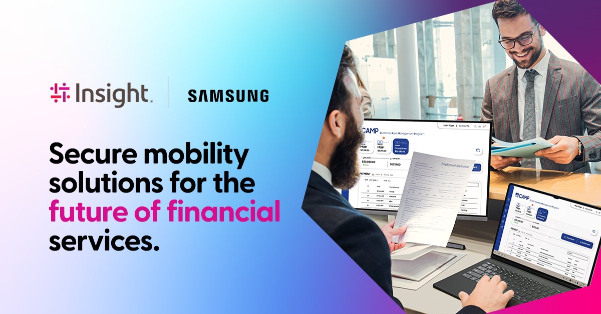 farnryan's tweet photo. Speed, security, and service — without compromise. Enable transformation with Insight and Samsung power mobility for bank and financial services.

Learn more: https://t.co/7QlWzU4qUL https://t.co/ZfBOE9ZvNV