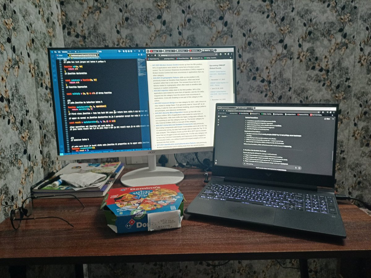 Anoop670's tweet image. 💻✨ Spent Diwali away from home — just me, my laptop, and lines of code.
While others lit diyas, I debugged and deployed.
Pizza instead of sweets, screen glow instead of lamps — and honestly, it still felt warm.
Not every Diwali needs noise. Some just need peace.
#developersdev