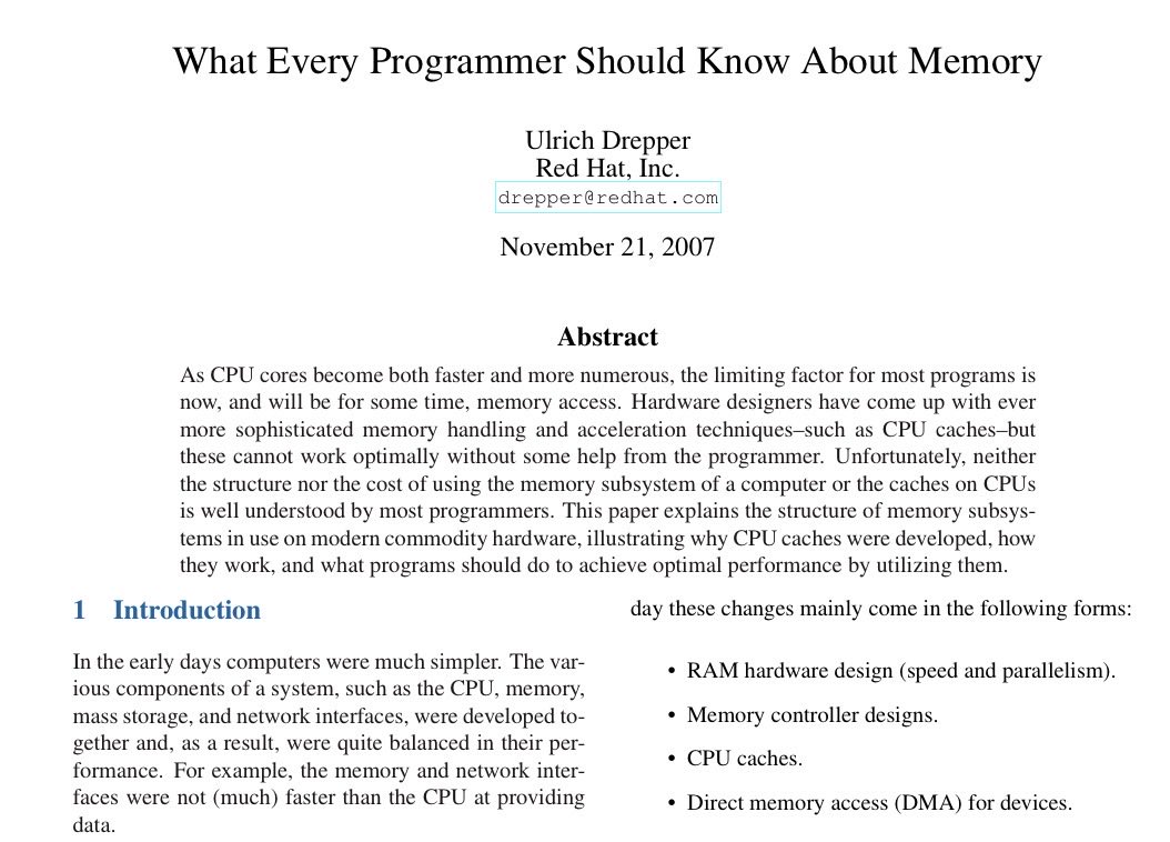 beaversteever's tweet image. Computer architecture is 50% memory and 50% compute.
If you want to be a hardware engineer or a better software engineer read this