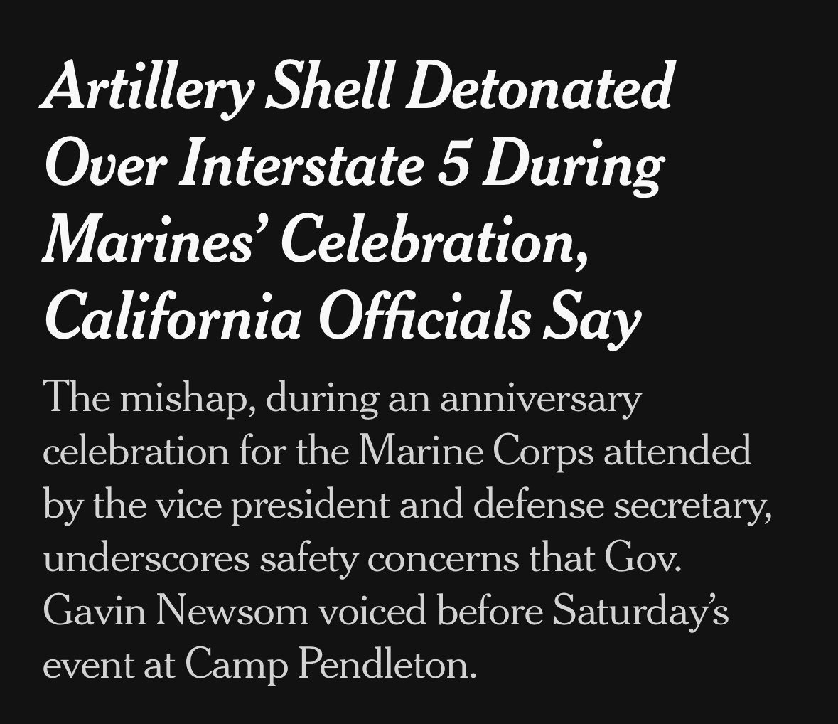 SenAdamSchiff's tweet image. Only in Pete Hegseth’s Pentagon does this apparently need to be said: 

We should not be firing live artillery over our freeways.