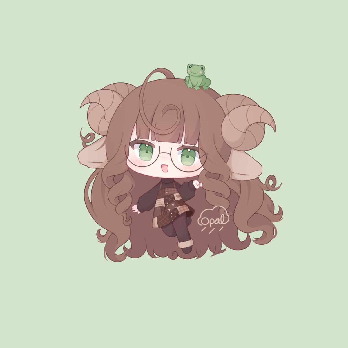 Opalynn_'s tweet image. Chibi comm. for fluffans 🐸