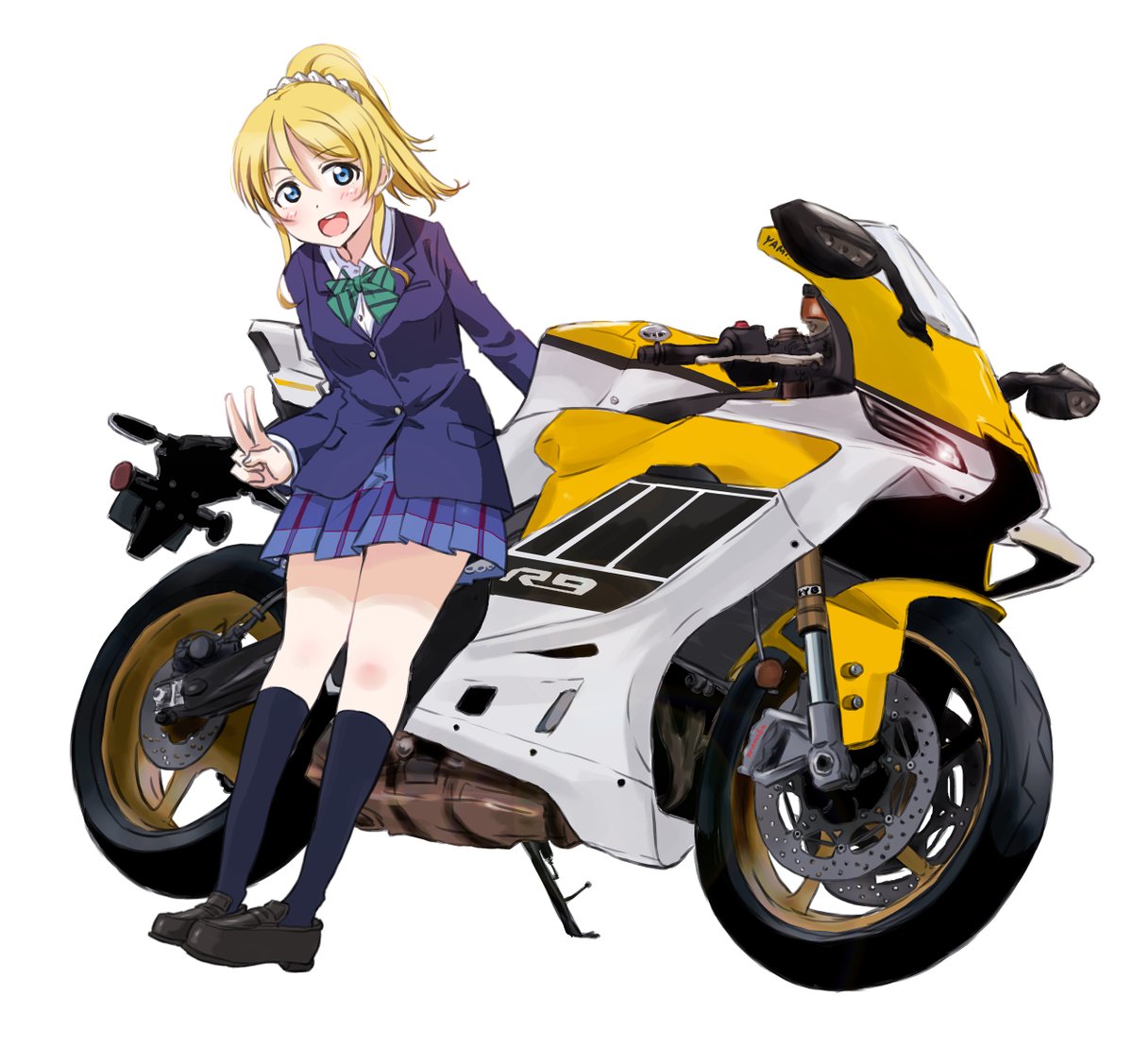 絢瀬絵里 「R9発売からの即完売記念(300台じゃなぁ 街中走ってるの見られるのだろうか? 」|まるよのイラスト
