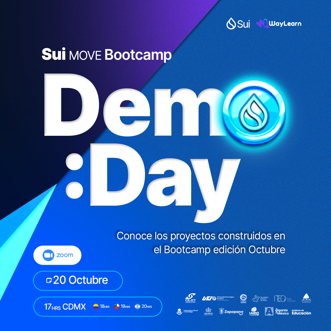 SuiLatamdevs's tweet image. 🌎 LATAM se conecta hoy para el Demo Day del Sui Developer Bootcamp – Octubre 🎓

Más de 400 devs aprendiendo, construyendo y mostrando lo que hicieron sobre @SuiNetwork y @SuiFamOfficial con el lenguaje Move.

🕔 5:00 p.m. CDMX
🔗 Conéctate al evento: us06web.zoom.us/j/83126616454