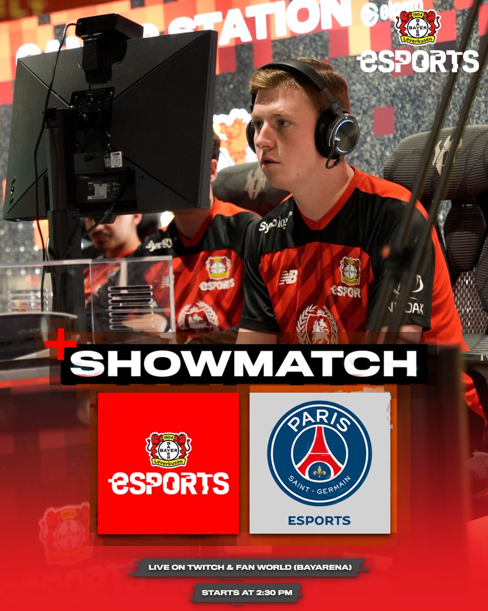 b04esports's tweet photo. At 2:30 PM we will be hosting a show match against @PSGeSports in the Fan World. 🎮⚫️🔴
You can watch it live on site in the Fan World or via livestream on Twitch. Either way it`s worth watching👀
#b04esports #psg #fanworld #showmatch https://t.co/RnMl35lkzw