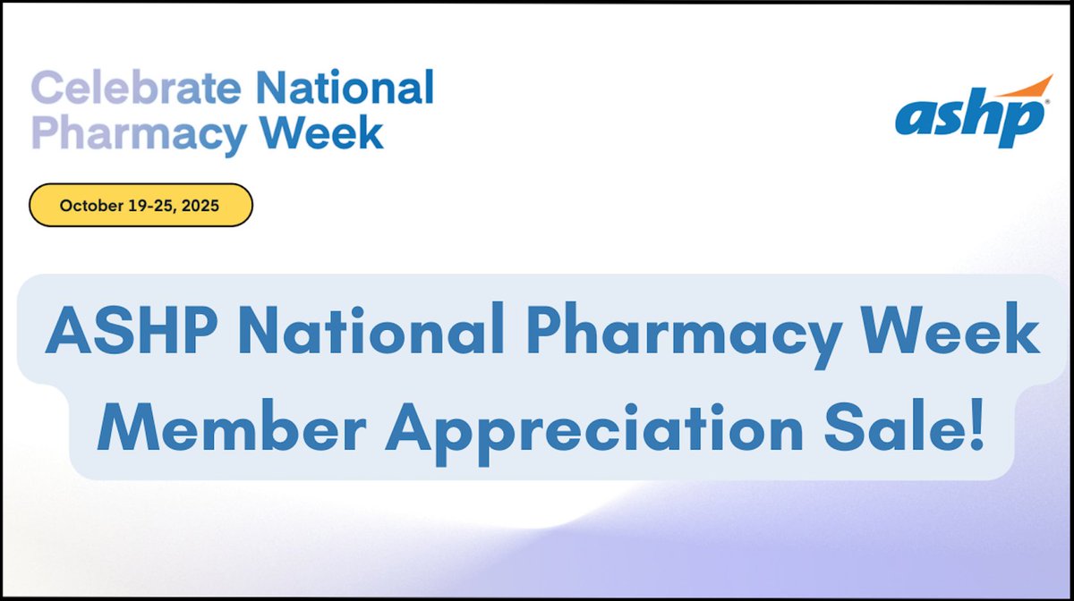 kchponline's tweet image. ✨ASHP Member Appreciation Sale! 🛍️

Shop resources, gear, and professional tools designed to support pharmacy teams everywhere ➩➩ store.ashp.org/?_gl=1*1lxok1r…

#KCHP #ASHP #PharmacyWeek