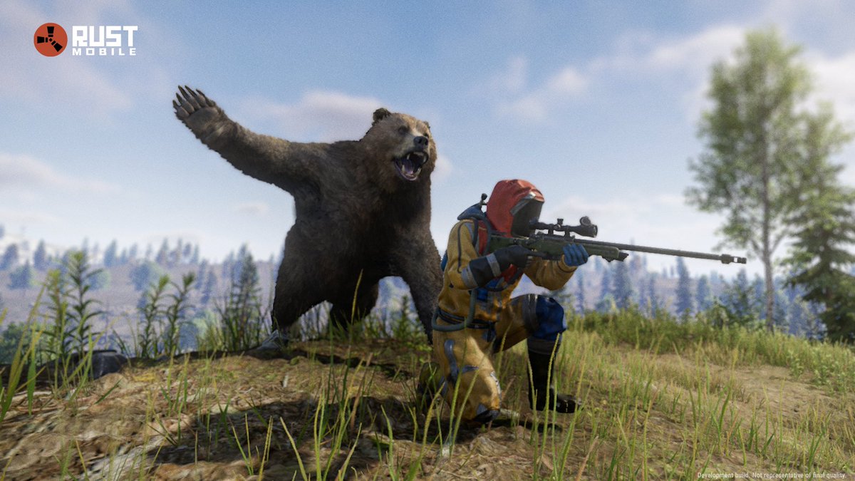 play_rustmobile's tweet image. Sometimes, the biggest threat on the island isn’t other players…
It’s Nature itself. 🐺🐻🐗
#RustMobile