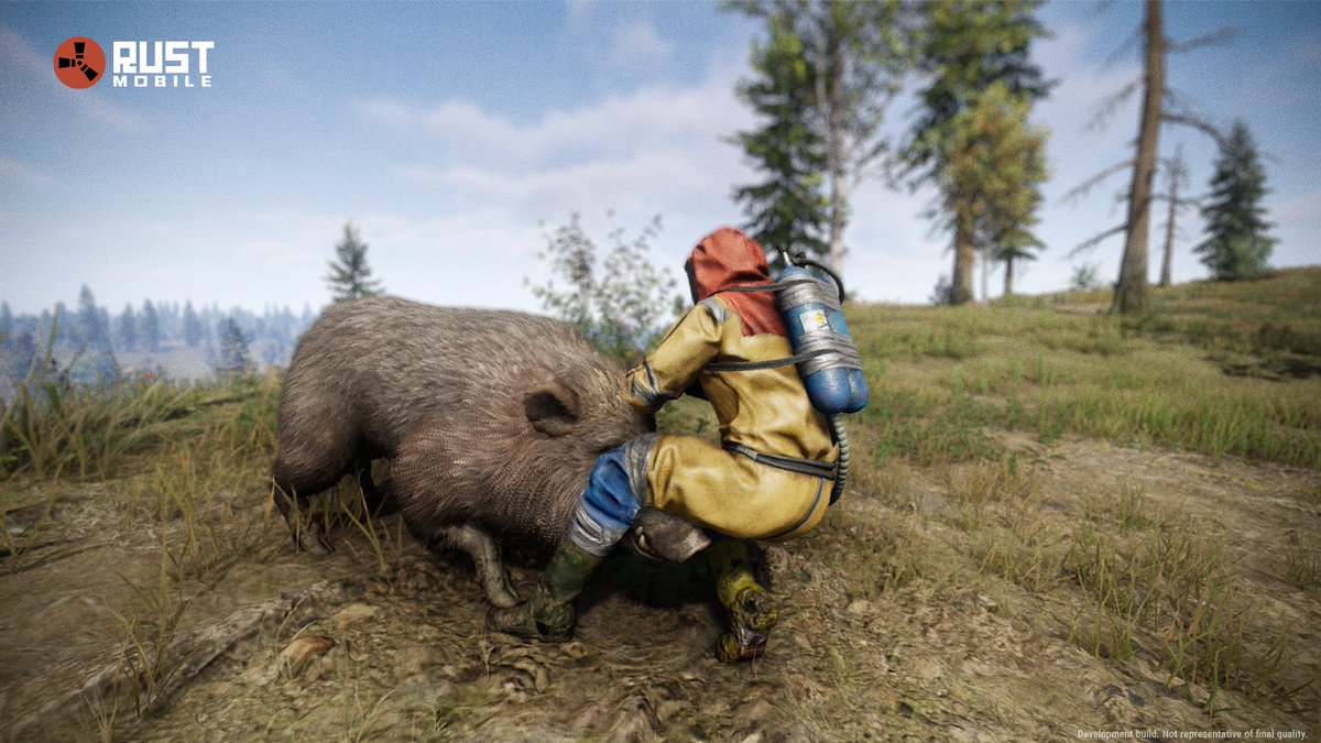 play_rustmobile's tweet image. Sometimes, the biggest threat on the island isn’t other players…
It’s Nature itself. 🐺🐻🐗
#RustMobile