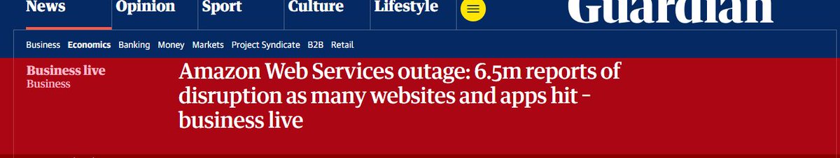 HigherHoward's tweet image. If anyone is wondering why Snapchat, Twitch, Reddit &amp;amp; other amazon provided services aren't functioning properly it's due to a widespread outage from on Amazons end.