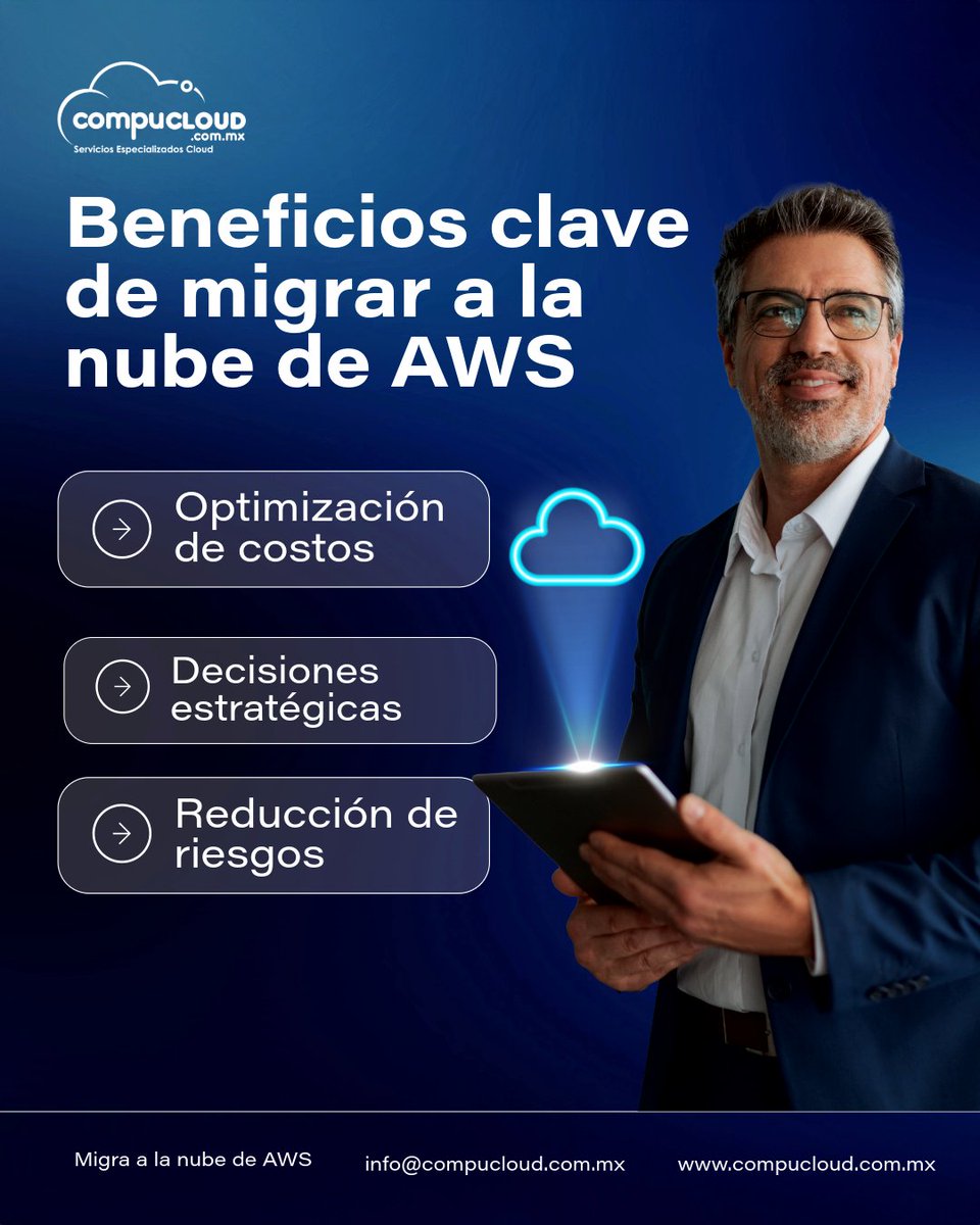 NubeCompucloud's tweet image. Migrar a la nube no es solo mover servidores: es abrir la puerta a la modernización de tus aplicaciones y procesos. Con AWS + Compucloud, tu empresa gana:
Reducción de costos hasta un 43%
Mayor seguridad y resiliencia
+3x funcionalidades entregadas por año
wa.me/message/22I5CN…