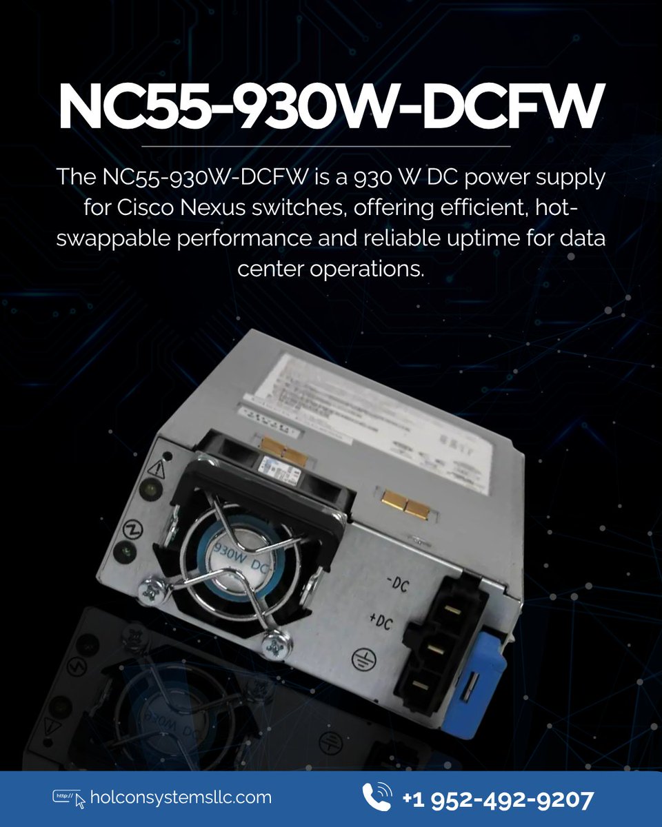 exciscokit's tweet image. Power up your network with the NC55-930W-DCFW, a 930W DC power supply built for Cisco Nexus switches. 
#holconsystems #networkingsolutions #ithardware #networkefficiency  #businessconnectivity