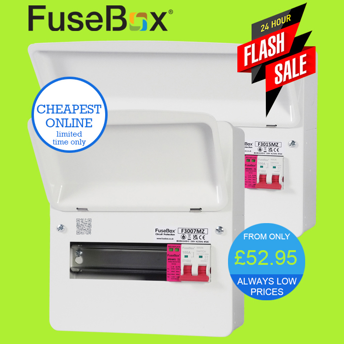 InternetElec's tweet image. FuseBox 24hr Flash Sale - lowest prices
Cheapest prices on the FuseBox Consumer Unit range including new F3 series
internet-electrical.co.uk/switchgear/con…