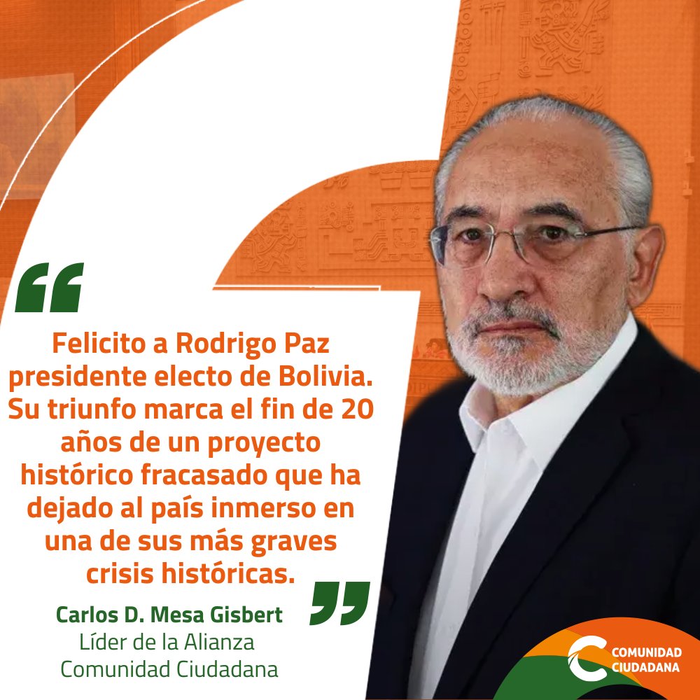 .<a href="/carlosdmesag/">Carlos D. Mesa Gisbert</a>: Le toca una tarea gigantesca, resolver el colapso de los combustibles, la escasez crítica de dólares y una inflación desatada. Que su mandato nos devuelva la esperanza y la fe en una Bolivia genuinamente democrática.