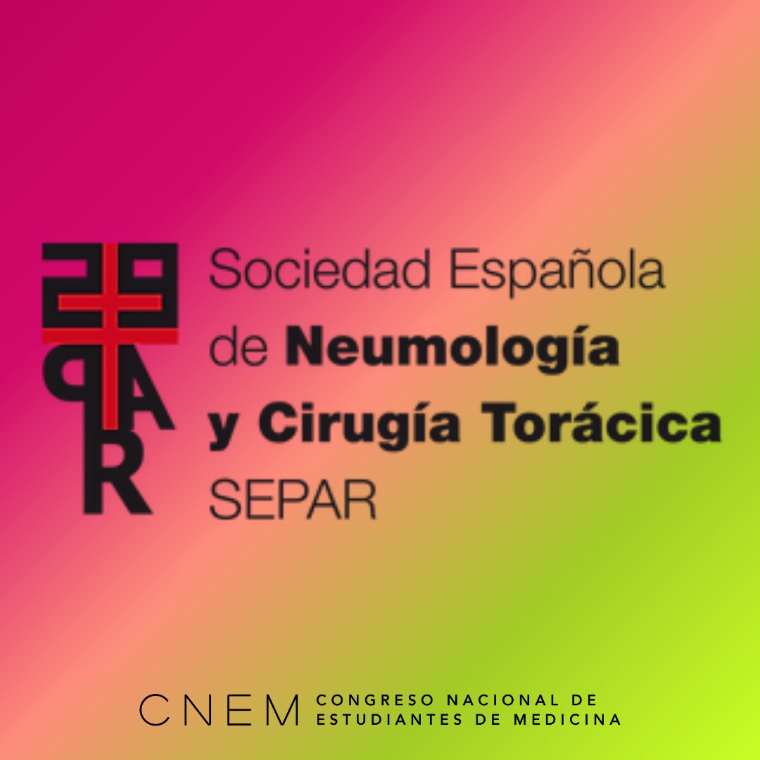 ¡Buenas CNEMers! Hoy presentamos a la Sociedad Española de Neumología
y Cirugía Torácica (SEPAR) @separrespira, que reúne la práctica totalidad de los neumólogos, cirujanos torácicos y Enfermería y
Fisioterapia Respiratoria, junto a otros especialistas, con intereses
comunes.