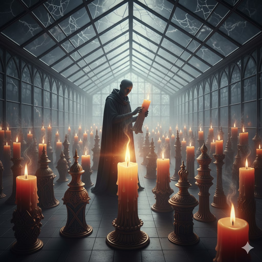 DecodingTheStrm's tweet image. The Parable of the Stolen Light
In a forgotten corner of creation, there exists a place known as the Glass House. It is a structure of perfect, geometric design, a conservatory of immense beauty and sterile order. Within it are kept the most precious resources in the universe: a…