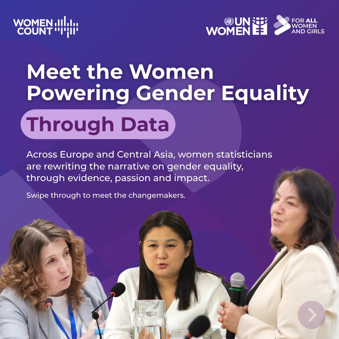 unwomeneca's tweet image. Data can change the world—especially when women lead the way.

Celebrate #WorldStatisticsDay with us by honoring the inspiring women statisticians driving gender equality across Europe &amp;amp; Central Asia👏

#WomenCount | #GenderData