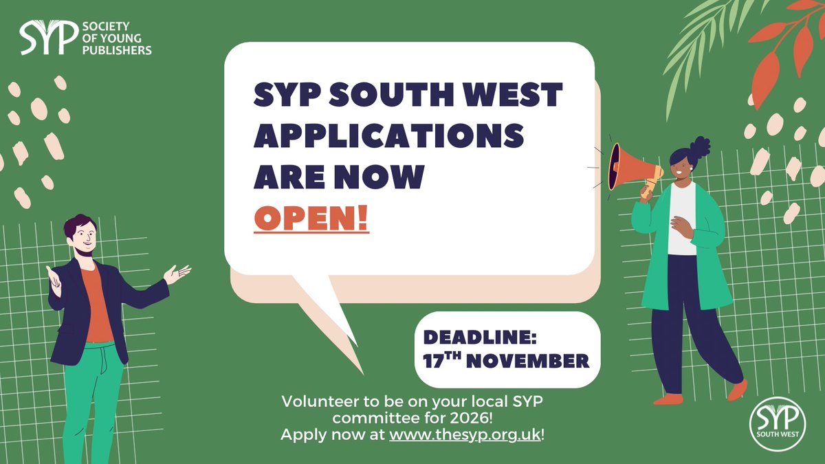 Applications are now open to volunteer for the SYP South West committee next year 📣

For more info and to apply, head to our website or visit the link in our bio. 

We are so excited to hear from you all! 💚