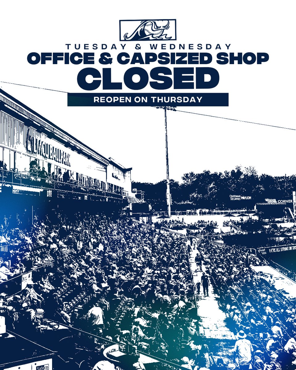 Our front office and CapSized Shop will be CLOSED today and tomorrow (10/21-10/22) while our team attends a staff retreat.

We will reopen on Thursday at our regularly scheduled times!