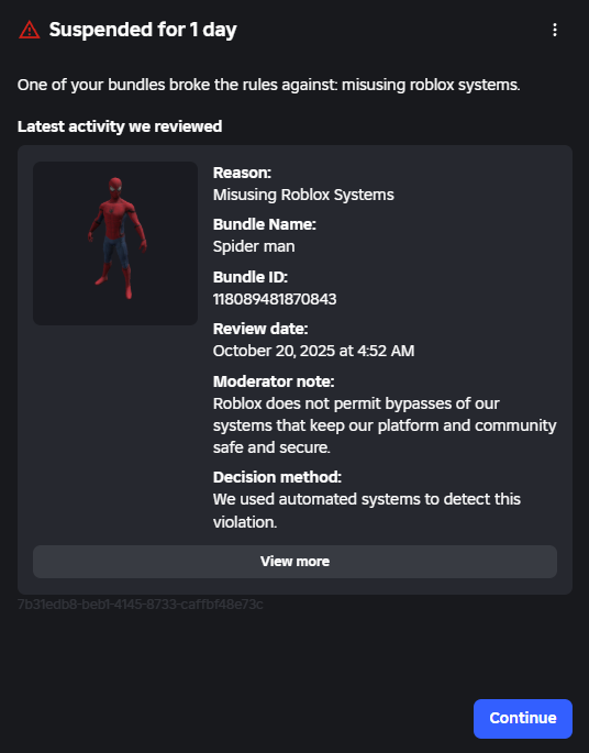 RaiserStudio's tweet photo. Roblox needs to fix their ugc modertion.
My ugc and account keeps getting banned while we got ugc like this fully out on roblox and they are totally safe
@Roblox #ROBLOX #RobloxDev #UGCcreator https://t.co/EKvxMbnQrG
