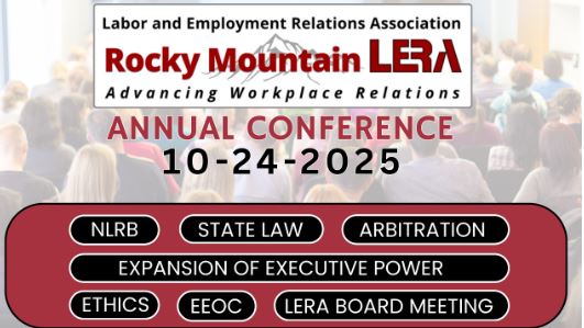 Rocky Mountain LERA presents: 2025 Annual Conference on
October 24th from 8:00 a.m. - 3:00 p.m. in Denver, CO.
monkeylink.co/3221f8
#LERA #LERANews #ChapterEvents