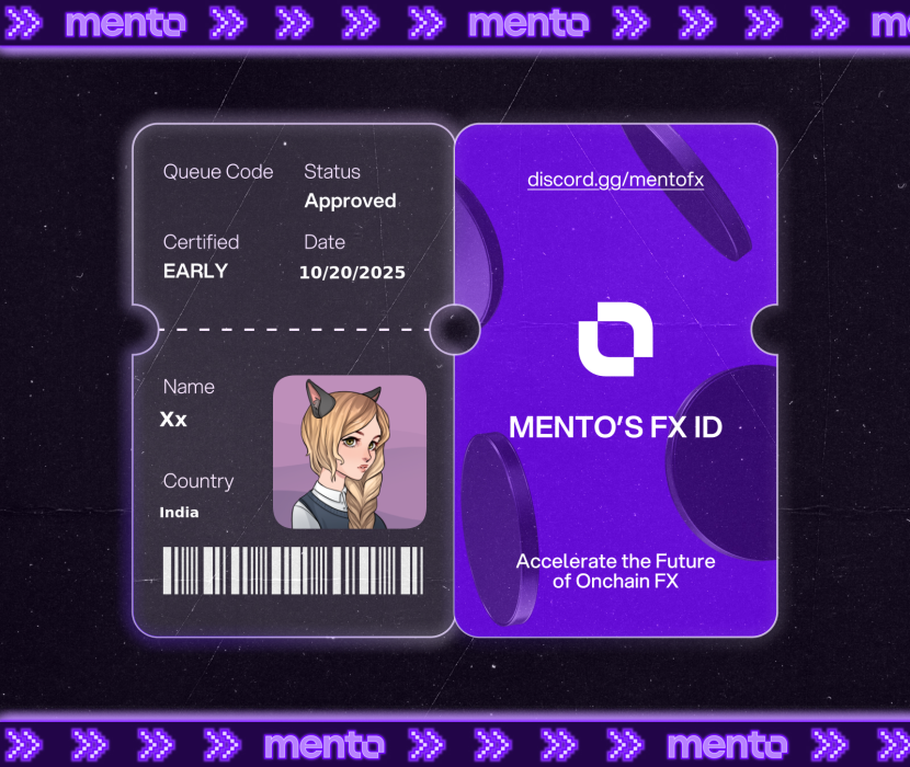 CrayNftBoy's tweet photo. I’m now verified early to the global onchain FX layer, with my Mento FX ID.

The future of money runs here w/ @MentoLabs

fx/acc 

https://t.co/tf18yQD7p0 https://t.co/4aBji3rBmS