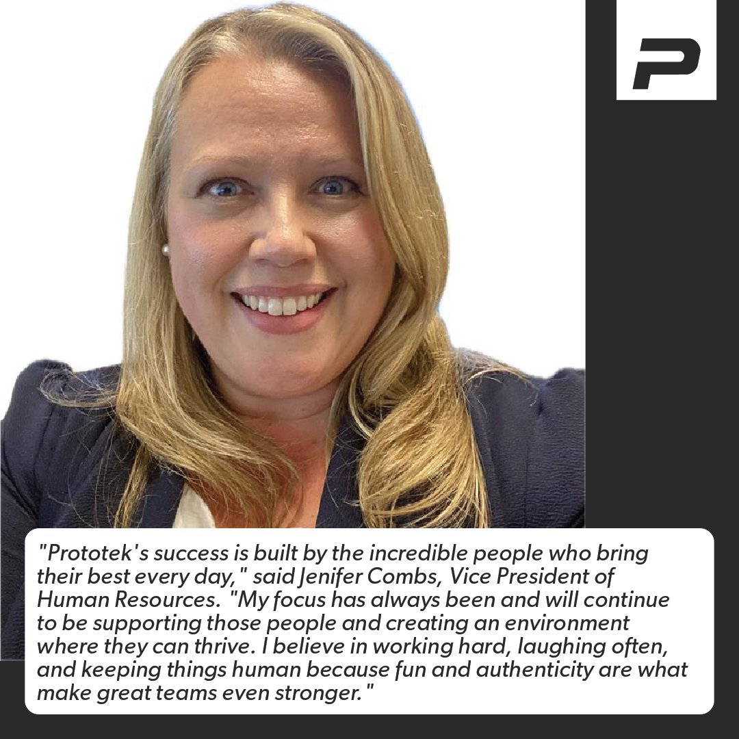 🎉 Exciting News at Prototek! 🎉

Join us in congratulating Jenifer Combs on her promotion to Vice President of Human Resources!

Learn More: prototek.com/press-release/…

#Prototek #Leadership #HumanResources #TeamPrototek #Congratulations