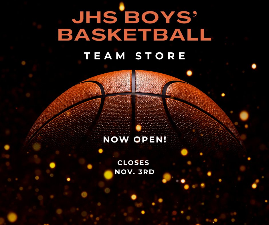 The JHS Boys' Basketball Team Store is now open!! Place your orders before it closes November 3rd!! 🏀

Link to Store: bsnteamsports.com/shop/VJJ6UHmqcA