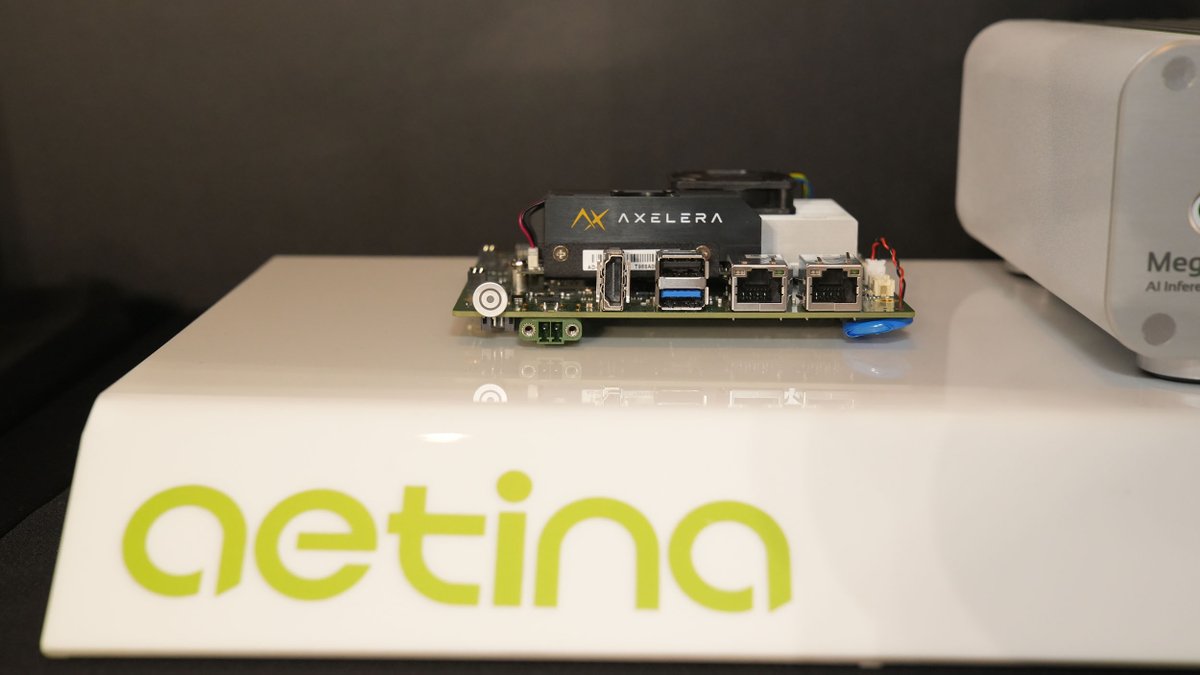 AxeleraAI's tweet image. Excited to join forces with @Innodisk_Corp &amp;amp; our partner @AetinaCorp at #AIBeyondTheEdge. Together, we’re accelerating scalable, low-power Edge AI with our Metis AI Platform &amp;amp; Voyager SDK. Real-time AI, ready for the real world. 💡

#EdgeAI #AIInference #EmbeddedAI #AxeleraAI