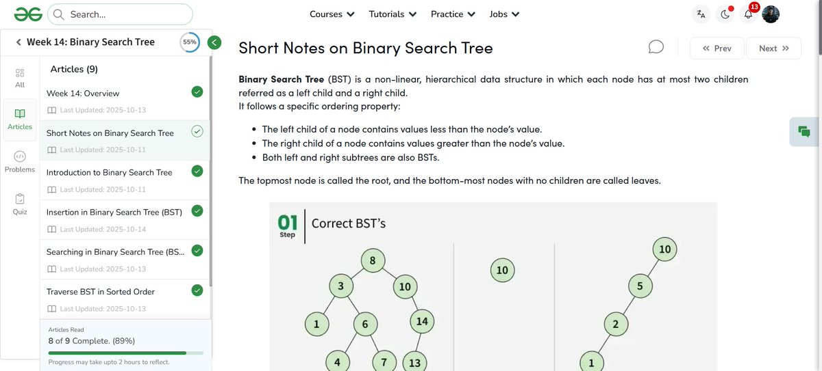 amanhaidry's tweet image. ๐๏ธDay 89/100
#100DaysOfCode with @GeeksforGeeks ๐
#binarysearchtree in #DSA
โ
Just Revision (Shorts Notes )
๐Course Link: geeksforgeeks.org/nation-skill-uโฆ
#skillupwithgfg #nationskillup #100DaysOfDSA #geeksforgeeks #gfg #100DaysOfcoding #java