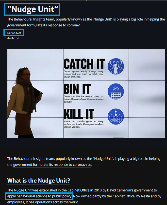 NOGreatResetNO's tweet photo. @harryfisherEMTP Look no farther than the UK's #NudgeUnit (look at the date of this article). 
The Canadian gov't #OperationLASER to put psychological pressure on its Citizens.

#Australia applied coercion and no jab no job pressure. https://t.co/BkbZ39Yevn