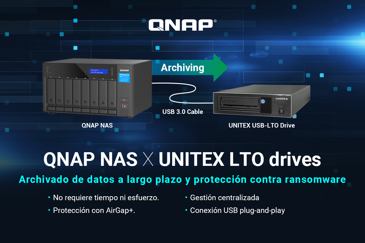 Qnap_LA's tweet image. Archivo simple y confiable a largo plazo con la cinta UNITEX LTO.
Más información: qnap.to/89bc6j

👉 Más información: 
#QNAP #QNAPNAS #Databackup #LTOTape #Ransonware