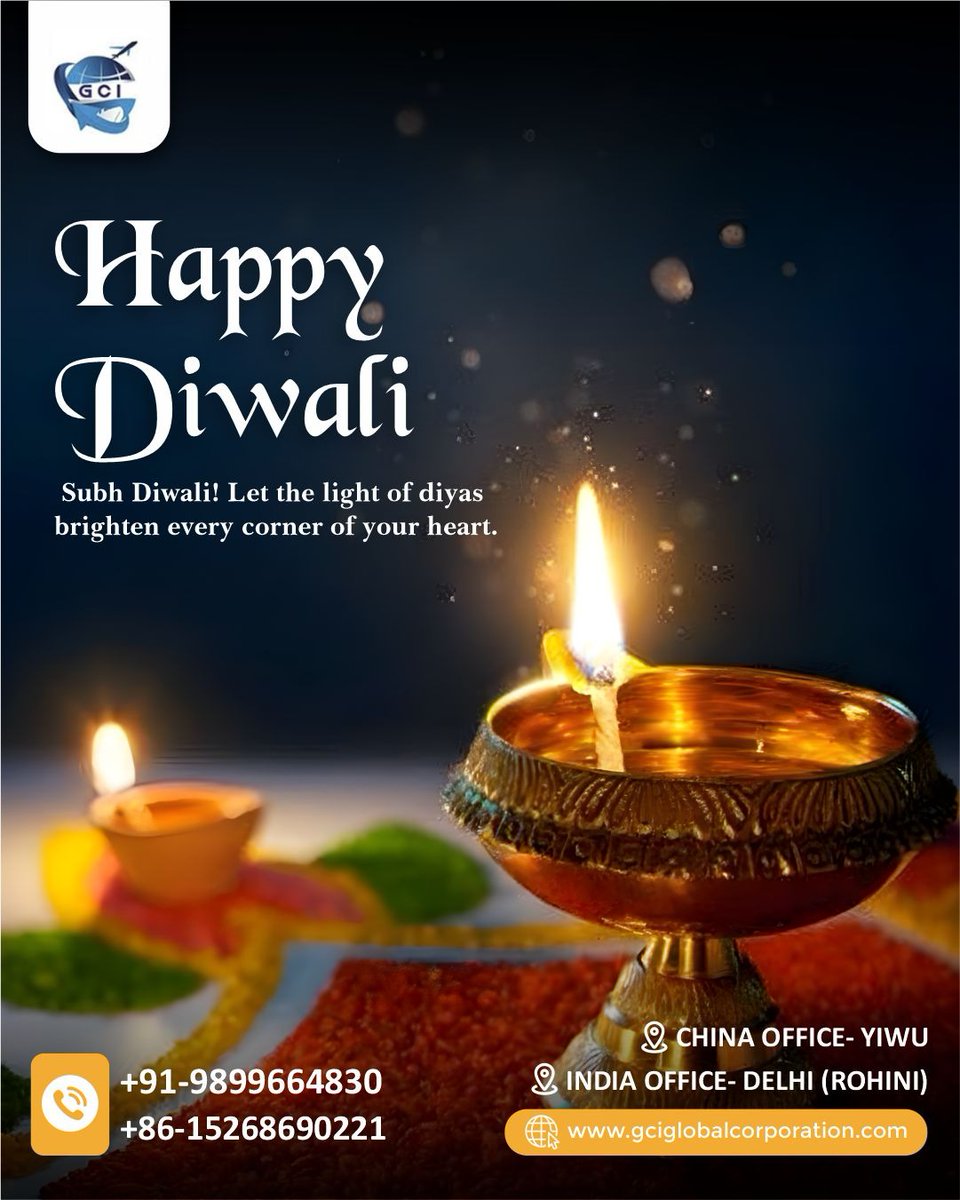 gci1global's tweet image. GCI global corporation wishing you and your family a joyous and prosperous Diwali!