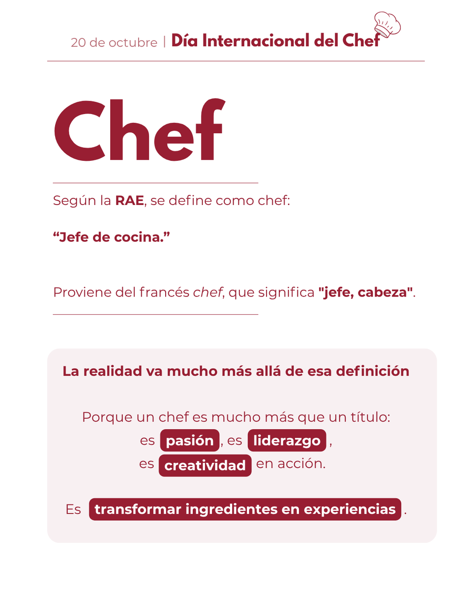 EUHTStPOL's tweet image. 👨‍🍳 ¡Feliz Día Internacional del/la Chef! 👩‍🍳

Por la dedicación, la pasión y la creatividad de quienes lideran la cocina y hacen posible que cada plato sea un proyecto bien ejecutado, reflejando el valor y el compromiso de toda una profesión.

#EUHTStPOL #DíaInternacionalChef