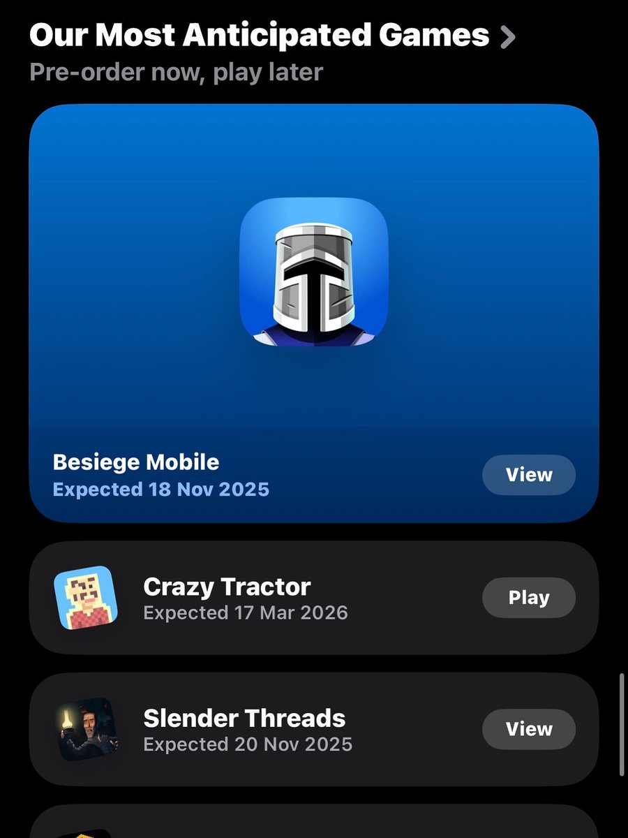 minidevgames's tweet photo. 🚜 Big news — Crazy Tractor has just been featured on the App Store’s “Most Anticipated Games” list! 🎉

We’ve had to delay the original Nov 1 launch due to server issues (Leaderboards, Ads &amp; IAP), and the March 17 date you see is just a placeholder.

#CrazyTractor #MiniDevGames https://t.co/QwekccbmeS