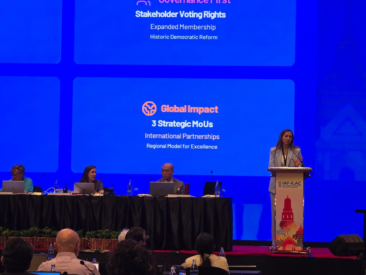 🌎 Andrea Melo, Chair de IAAC, presentó en el JDSC los avances en acreditación y evaluación de la conformidad.

💡 Destacó el Primer Encuentro Empresarial IAAC, que impulsa la colaboración entre gobiernos, industria y organismos de acreditación.
🔗 iaac.org.mx/articles/iaac-…