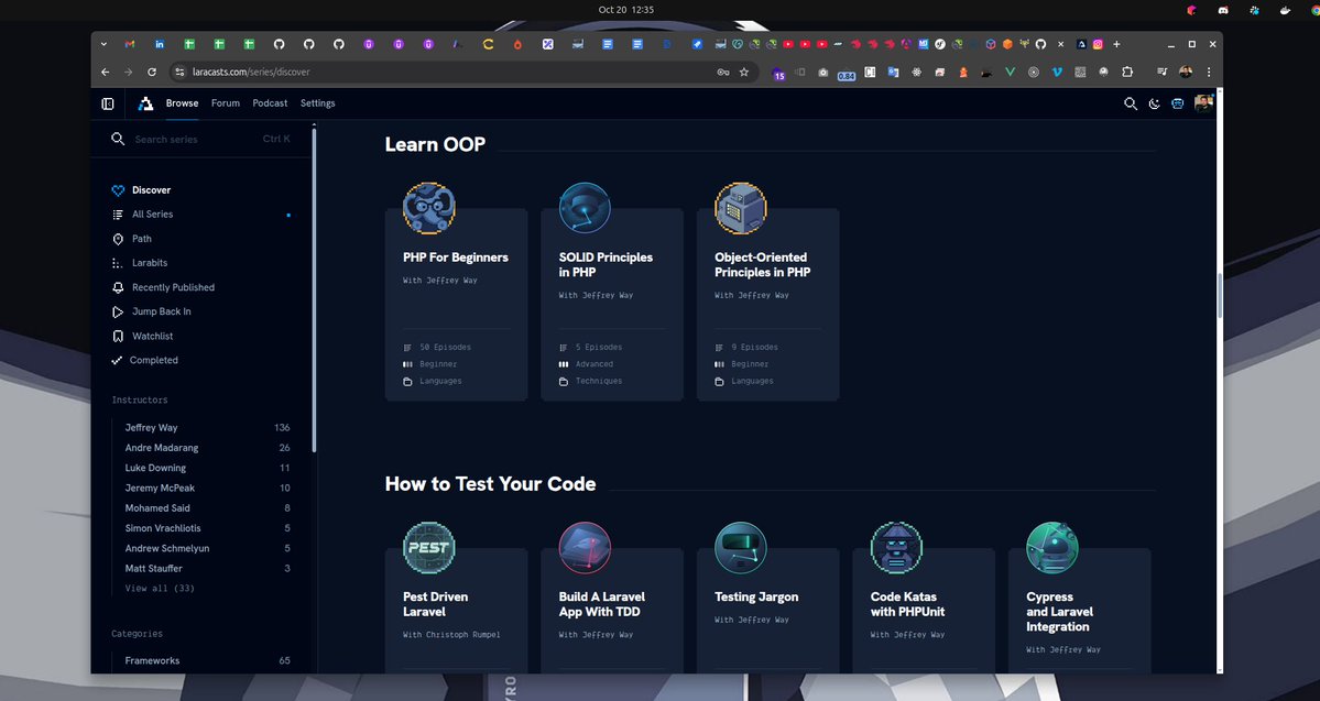 sahdoio's tweet image. Really impressed with how much quality content Laracasts offers, and a lot of it for free. OOP, SOLID, Forge, Octane, Swoole, Modular Monoliths, Vue, React… they have it all. What they’re building is seriously impressive. Go check it out 👇 #laravel #php