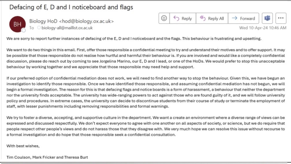 A hero in Oxford University’s Biology Department has been putting post-it notes with challenging quotes on top of trans propaganda.

In response, Oxford has launched a “formal investigation into unacceptable defacing”. When the “culprit is caught”, they’ve threatened expulsion.