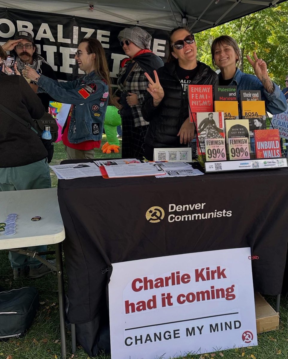 Photos coming out of Denver’s “No Kings” protest say it all: 🤦‍♀️ evil 

“Charlie Kirk had it coming.”
“Make assassinations great again.”

These aren’t peaceful protesters — they’re Democrats openly glorifying violence. They don’t just hate us… they want us gone.