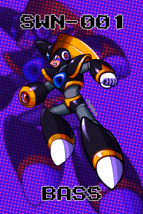 "Come on, Treble! Let's do it! I'll show you what true power is!" 
Wily's Strongest Creation yet and my favorite classic megaman character! Bass, MegaMan's Rival and the best ass kicker when come to Wily's own creations
 
Art made for <a href="/kazuniarts/">KazuniArts (Temporarily Back)</a>'s Mega Man Parade Collab