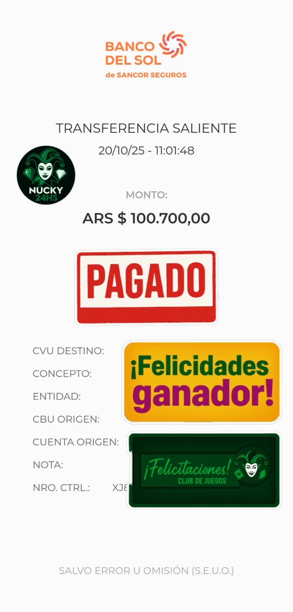 Octta_'s tweet image. 💥 ¡Arrancamos la semana pagando premios! 💥
Los ganadores ya cobraron, ¿y vos? 😎
👉 wa.link/05yfh1

#CasinoOnline
#Apuestas
#RuletaOnline
#Slots
#CasinoArgentina