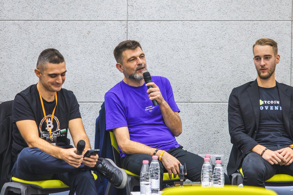 How to build (and grow) the BTC community. At the great #BTCBalkans conference in Sofia. Thanks to <a href="/Nackoo2000/">nackoo2000@nostrplebs.com</a> for the invite and <a href="/AlanaMediavilla/">alana mediavilla</a> for capturing the moment