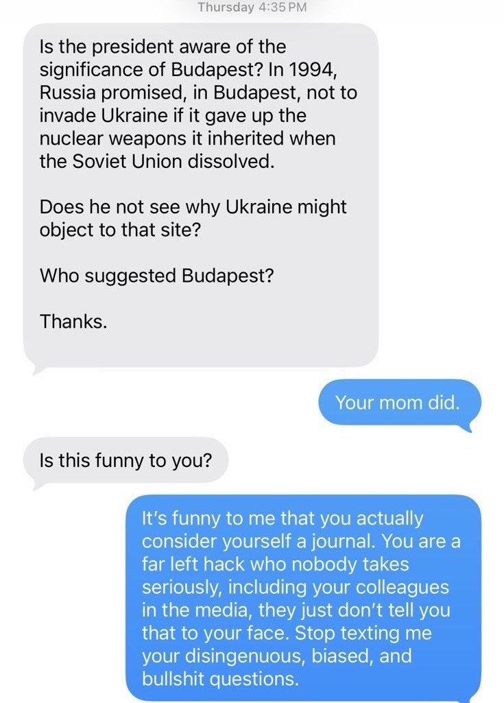 libsoftiktok's tweet image. Huffpost journo asked @PressSec a dumb question and this was her response 

I’m dying 🤣🤣🤣

This is EXACTLY how you have to treat the leftist media propaganda hacks